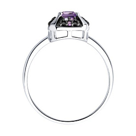 Кольцо SOKOLOV - Серебро 925, Аметист, Фианит (арт. 92014868)