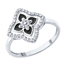 Кольцо SOKOLOV - Серебро 925, Фианит, Эмаль (арт. 94014642)