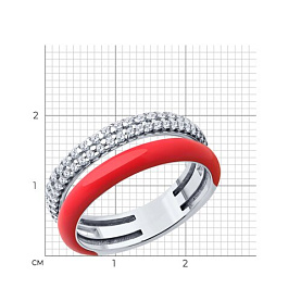 Кольцо Diamant - Серебро 925, Фианит, Эмаль (арт. 94-110-01893-2)