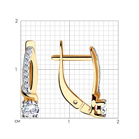 Серьги SOKOLOV - Золото 585, Фианит (арт. 028197)