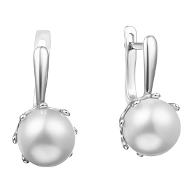 Серьги Мастер Клио - Серебро 925, Жемчуг культивированный (арт. 24С0573С)