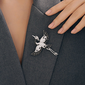 Брошь SOKOLOV - Серебро 925, Фианит (арт. 94040353)