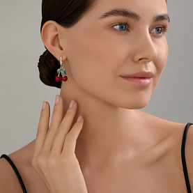 Серьги SOKOLOV - Серебро 925, Фианит, Эмаль (арт. 94027006)