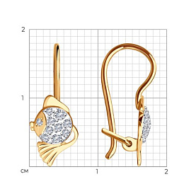 Серьги SOKOLOV - Золото 375, Фианит (арт. 029431-4)
