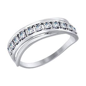 Кольцо SOKOLOV - Золото 585, Фианит (арт. 017550-3)