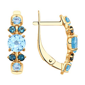 Серьги SOKOLOV - Золото 375, Топаз, Топаз лондон (арт. 37725352)