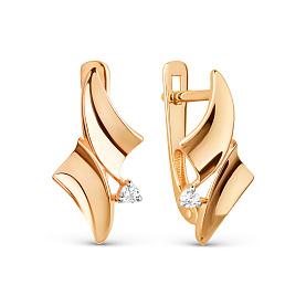 Серьги ЮФ Династия - Золото 585, Фианит (арт. 020992-1102)