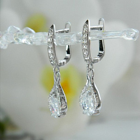 Серьги Галатея - Серебро 925, Фианит (арт. 3038.1)