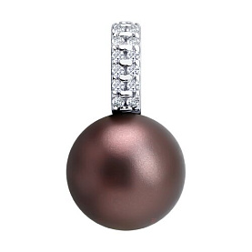 Подвеска Diamant - Серебро 925, Жемчуг синтетический, Фианит (арт. 94-130-00090-1)