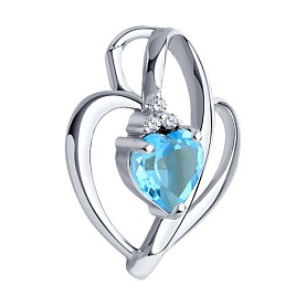 Подвеска SOKOLOV - Серебро 925, Топаз, Фианит (арт. 92030001)