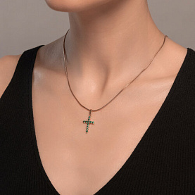 Подвеска SOKOLOV - Золото 585, Синтетический изумруд (арт. 732365)