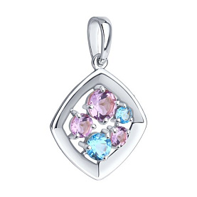 Подвеска Diamant - Серебро 925, Аметист, Топаз (арт. 94-330-00989-1)