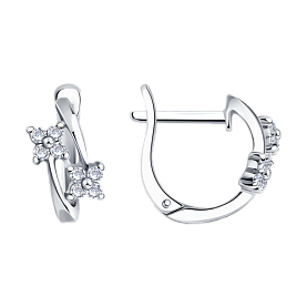 Серьги SOKOLOV - Серебро 925, Фианит (арт. 94020111)
