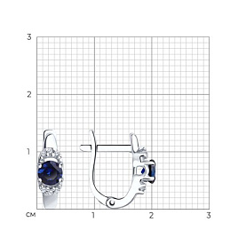 Серьги SOKOLOV - Серебро 925, Синтетический сапфир , Фианит (арт. 88020006)