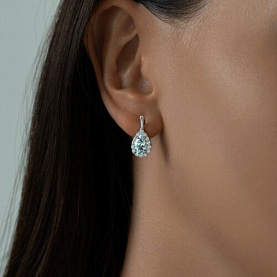 Серьги SOKOLOV - Серебро 925, Топаз, Фианит (арт. 92021126)