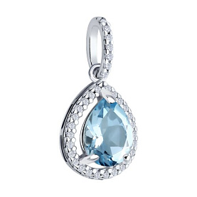 Подвеска Diamant - Серебро 925, Топаз, Фианит (арт. 94-330-02047-1)