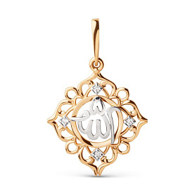 Подвеска ЮФ Династия - Золото 585, Фианит (арт. 106398-1102)