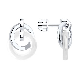 Серьги SOKOLOV - Серебро 925, Керамика (арт. 94025679)