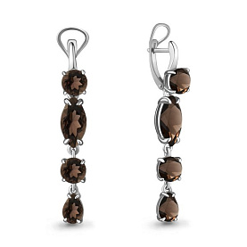 Серьги Аквамарин - Серебро 925, Раухтопаз (арт. 4455601.5)