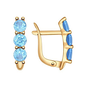 Серьги SOKOLOV - Золото 585, Топаз (арт. 724716)