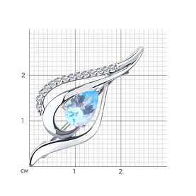 Брошь Diamant - Серебро 925, Топаз, Фианит (арт. 94-340-01045-1)