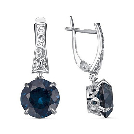 Серьги Красная пресня - Серебро 925, Фианит (арт. 3377798Д14)