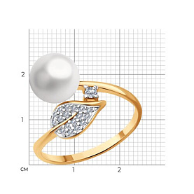 Кольцо SOKOLOV - Серебро 925, Жемчуг культивированный, Фианит (арт. 92012169)