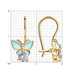 Серьги SOKOLOV - Серебро 925, Фианит, Эмаль (арт. 93020393)