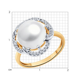 Кольцо Diamant - Серебро 925, Жемчуг культивированный, Фианит (арт. 93-310-01926-1)