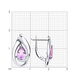 Серьги Diamant - Серебро 925, Аметист (арт. 94-320-00594-3)
