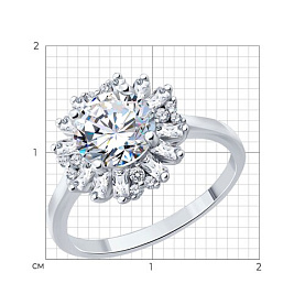 Кольцо SOKOLOV - Серебро 925, Фианит (арт. 94014883-91)