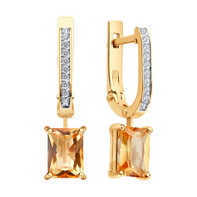 Серьги SOKOLOV - Золото 585, Топаз, Фианит (арт. 729130)