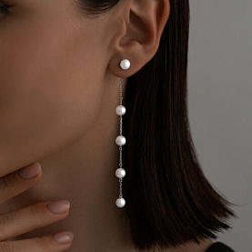 Серьги SOKOLOV - Серебро 925, Жемчуг синтетический (арт. 94025985)