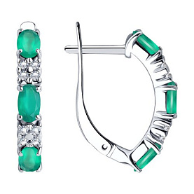 Серьги SOKOLOV - Серебро 925, Агат, Фианит (арт. 92022450)