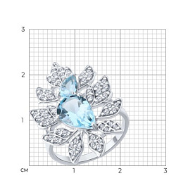 Кольцо Diamant - Серебро 925, Топаз, Фианит (арт. 94-310-00111-1)