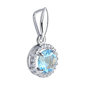 Подвеска SOKOLOV - Серебро 925, Топаз, Фианит (арт. 92030328)