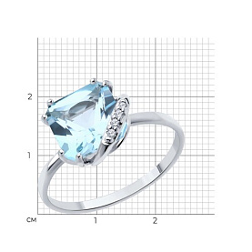 Кольцо SOKOLOV - Серебро 925, Топаз, Фианит (арт. 92014422)