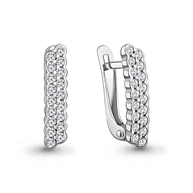 Серьги Аквамарин - Серебро 925, Фианит (арт. 400910А.5)