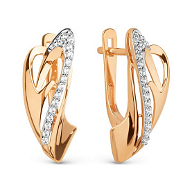 Серьги ЮФ Династия - Золото 375, Фианит (арт. 023602-5102)