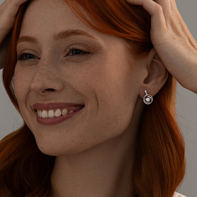 Серьги SOKOLOV - Серебро 925, Фианит (арт. 94023006)