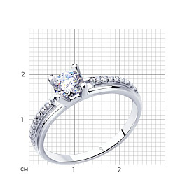 Кольцо SOKOLOV - Серебро 925, Фианит (арт. 94013668)