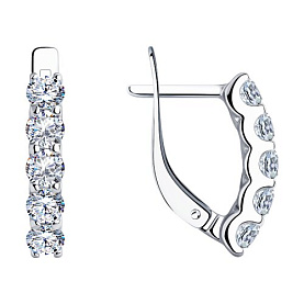 Серьги SOKOLOV - Серебро 925, Фианит (арт. 94026015)