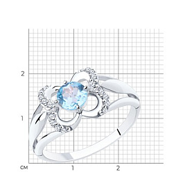 Кольцо Diamant - Серебро 925, Топаз, Фианит (арт. 94-310-00381-1)