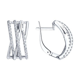 Серьги SOKOLOV - Серебро 925, Фианит (арт. 94022241)