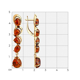 Серьги Diamant - Серебро 925, Янтарь пресс. (арт. 93-321-00447-1)