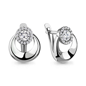 Серьги Аквамарин - Серебро 925, Фианит (арт. 46641А.5)