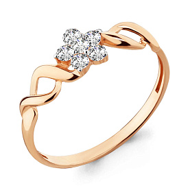 Кольцо Аквамарин - Серебро 925, Фианит (арт. 68002А.6)