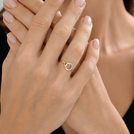 Кольцо SOKOLOV - Золото 585, Фианит (арт. 019582)