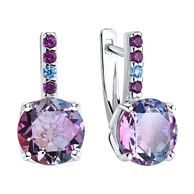 Серьги SOKOLOV - Серебро 925, Синтетический ситалл , Фианит (арт. 92021924)