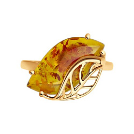 Кольцо SOKOLOV - Золото 375, Янтарь (арт. 37715751)